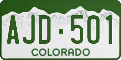 CO license plate AJD501