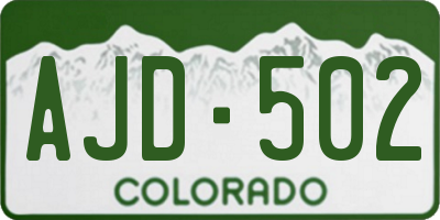 CO license plate AJD502