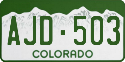 CO license plate AJD503