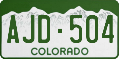 CO license plate AJD504