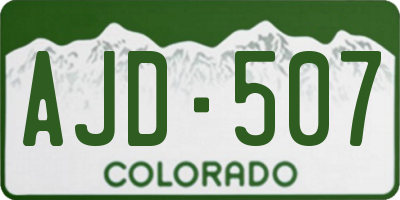 CO license plate AJD507