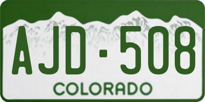 CO license plate AJD508