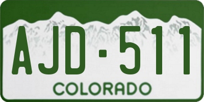 CO license plate AJD511