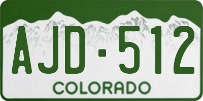 CO license plate AJD512