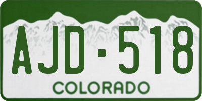 CO license plate AJD518
