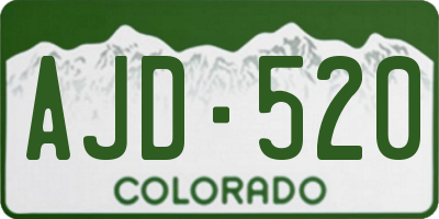 CO license plate AJD520
