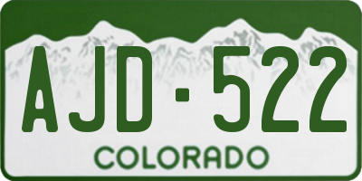 CO license plate AJD522