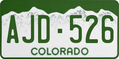 CO license plate AJD526