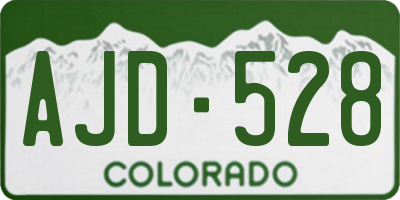 CO license plate AJD528