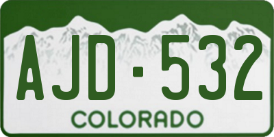 CO license plate AJD532