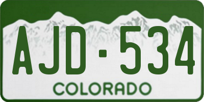 CO license plate AJD534