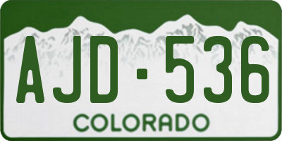 CO license plate AJD536