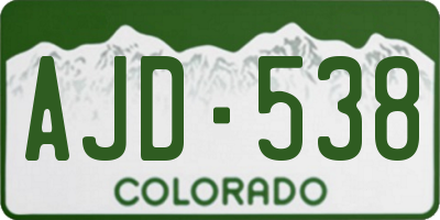 CO license plate AJD538