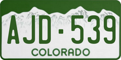 CO license plate AJD539