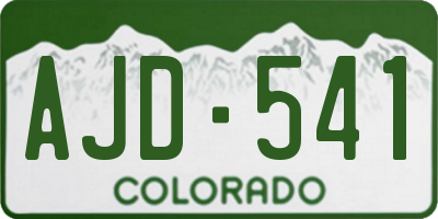 CO license plate AJD541