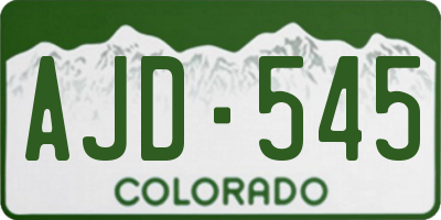 CO license plate AJD545