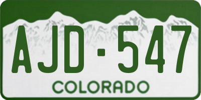 CO license plate AJD547