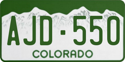 CO license plate AJD550
