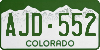 CO license plate AJD552