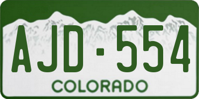 CO license plate AJD554