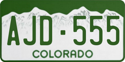 CO license plate AJD555