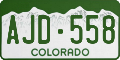 CO license plate AJD558