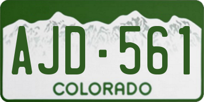 CO license plate AJD561