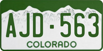 CO license plate AJD563