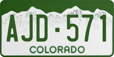 CO license plate AJD571