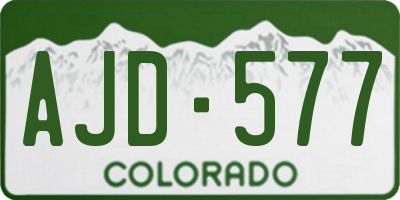 CO license plate AJD577