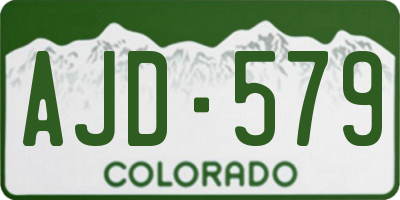 CO license plate AJD579
