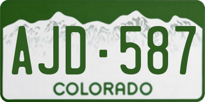 CO license plate AJD587