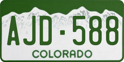 CO license plate AJD588