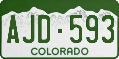CO license plate AJD593