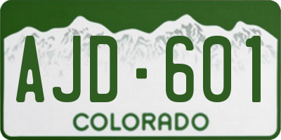 CO license plate AJD601