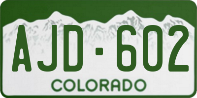 CO license plate AJD602