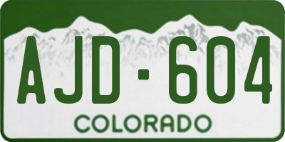 CO license plate AJD604
