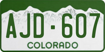 CO license plate AJD607