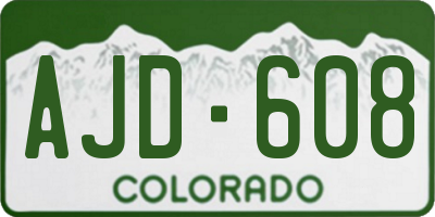 CO license plate AJD608