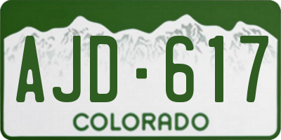 CO license plate AJD617