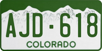 CO license plate AJD618