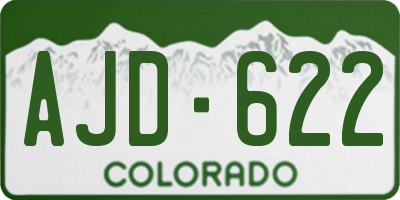 CO license plate AJD622
