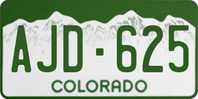 CO license plate AJD625