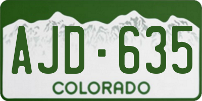 CO license plate AJD635