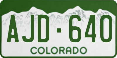 CO license plate AJD640