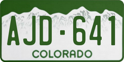 CO license plate AJD641