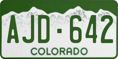CO license plate AJD642