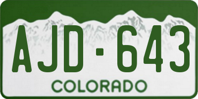 CO license plate AJD643