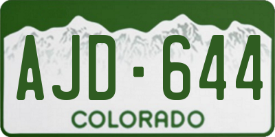 CO license plate AJD644
