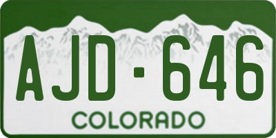 CO license plate AJD646